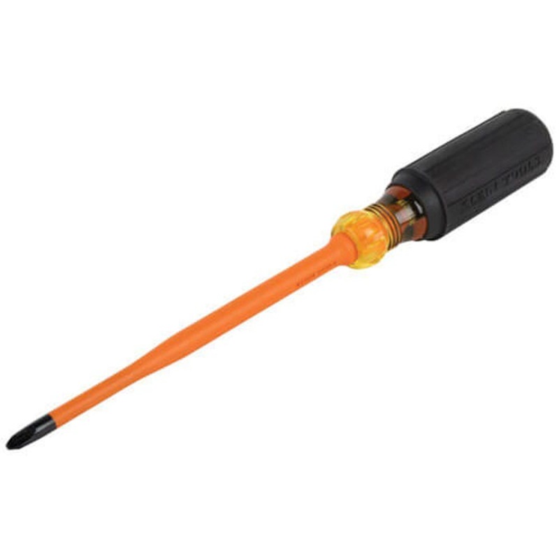 Klein 6936INS Insulated Screwdriver, #2 Point Phillips Point, 10.31 in OAL, Rubber Handle