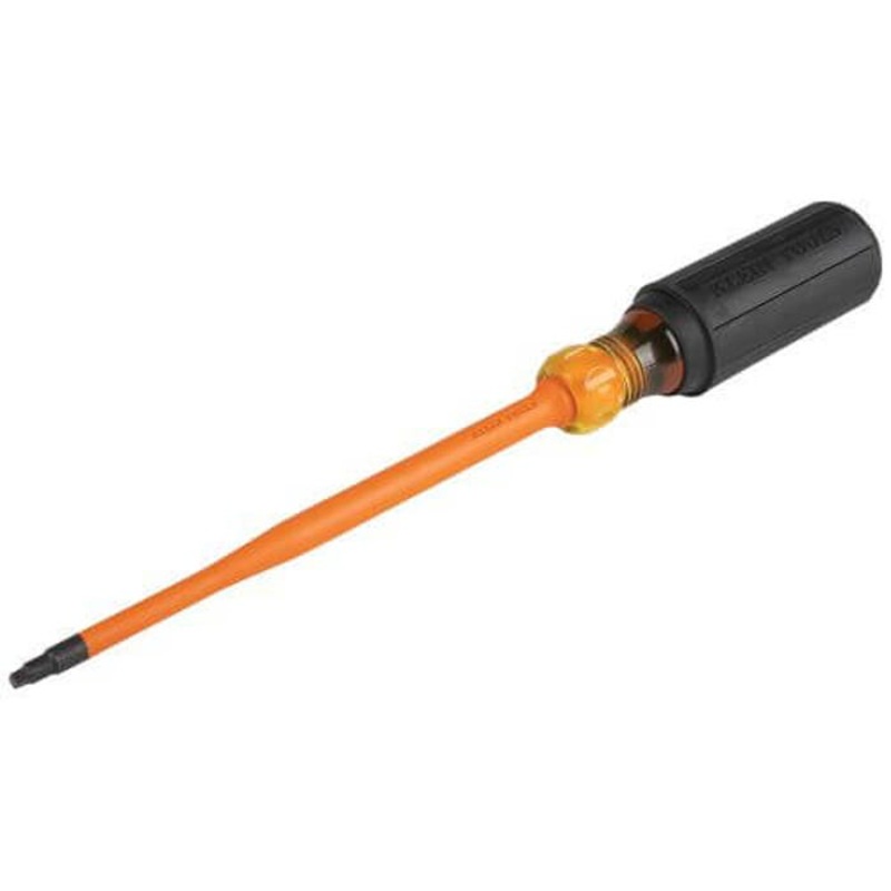 Klein 6946INS Slim-Tip Screwdriver, #2 Square Point, 10.31 in OAL, Rubber Handle, ASTM F-1505-16, IEC 60900:2018