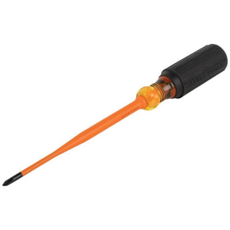 Klein 6956INS Insulated Screwdriver, #1 Point Phillips Point, 10.31 in OAL, Rubber Handle