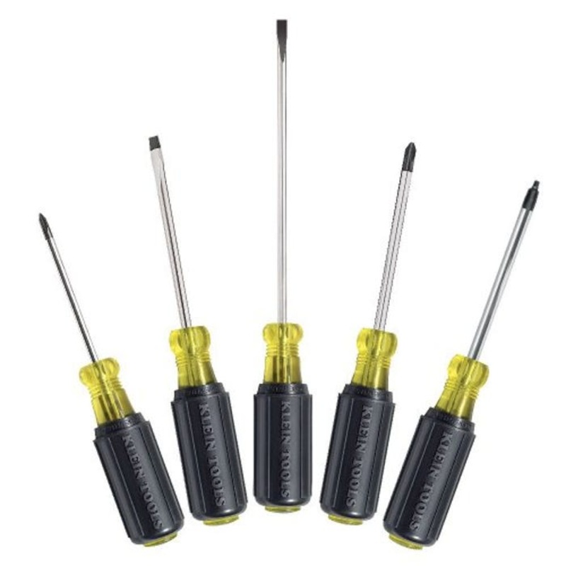 Klein 85445 Screwdriver set, slotted, phillips and square, 5 pc