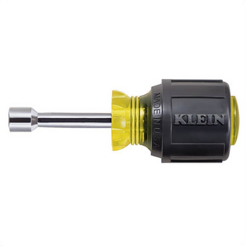 Klein Cushion-Grip 610-5/16M Magnetic Nut Driver, 5/16 in, Hollow Shank, Cushion Grip Handle, Polished Chrome