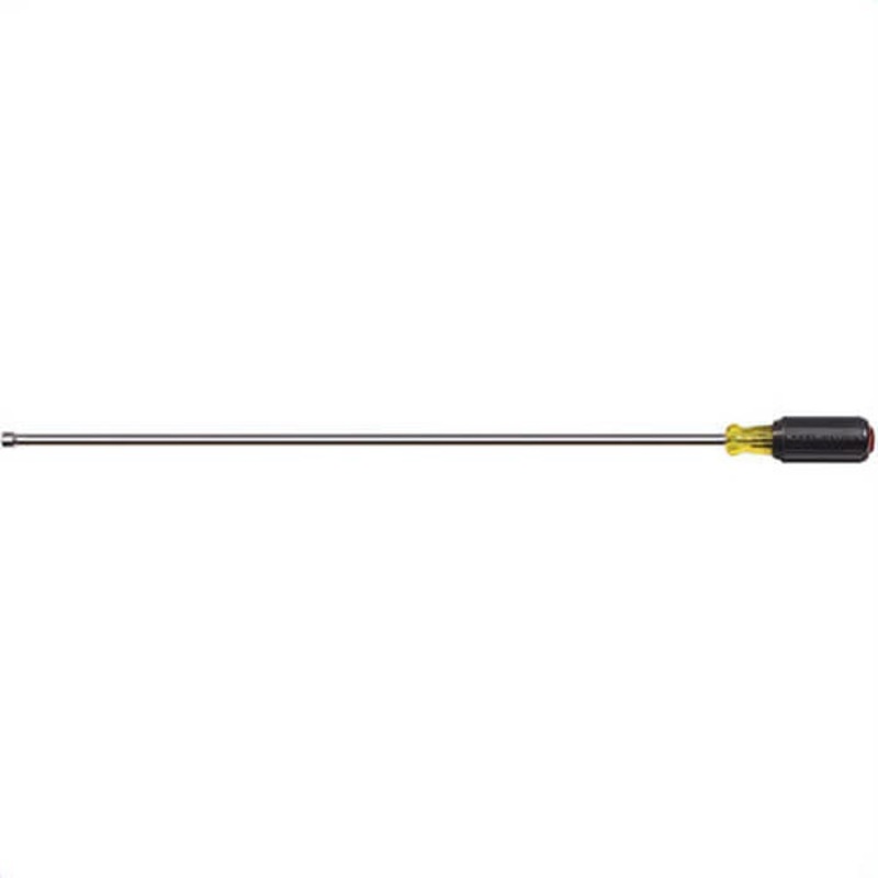 Klein Cushion-Grip 618-1/4M Magnetic Nut Driver, 1/4 in, Hollow Shank, Cushion Grip Handle, Polished Chrome