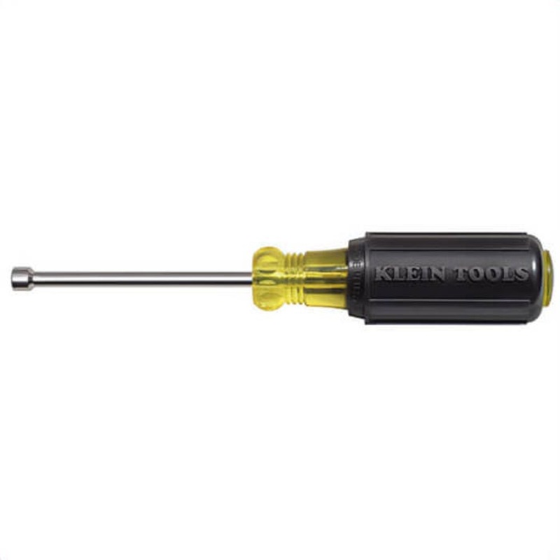 Klein Cushion-Grip 630-3/16M Magnetic Nut Driver, 3/16 in, Hollow Shank, Cushion Grip Handle, ANSI/ASME Specified, Polished Chrome