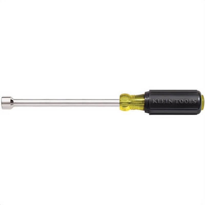 Klein Cushion-Grip 646-7/16 Nut Driver, 7/16 in, Hollow Shank, Cushion Grip Handle, ANSI/ASME Specified, Polished Chrome