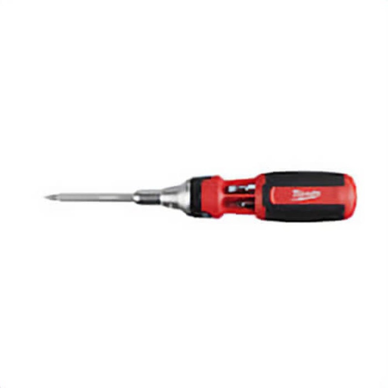 Milwaukee 48-22-2322 9-in-1 General Purpose Ratcheting Multi-Bit Screwdriver, 9 pc, Phillips/Slotted/Square Point, Ergonomic Handle, Steel
