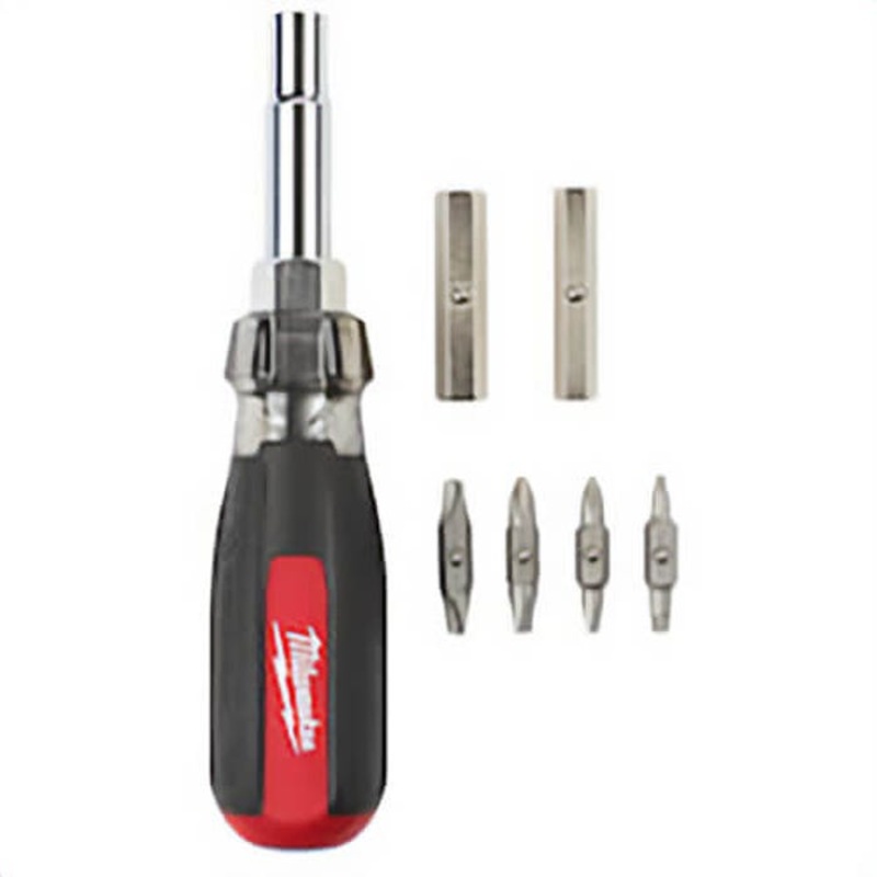 Milwaukee 48-22-2880 13-in-1 Double Ended Multi-Bit Screwdriver, 7 pc, Rubber Cushion Grip Handle, Steel