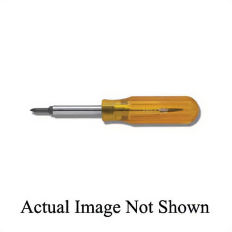 Weller Xcelite FSD1N Multi-Bit Screwdriver, 4-in-1 Reversible, Imperial, Phillips/Slotted Point, #1, #2, 3/16 in, 1/4 in Point