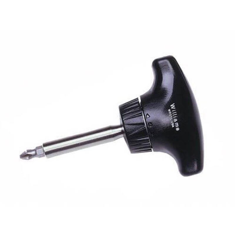 Williams JHWWRST1 Ratcheting Screwdriver, Stubby, Imperial, Phillips Point, 39514 in OAL, 2 in Shank Length, Stainless Steel