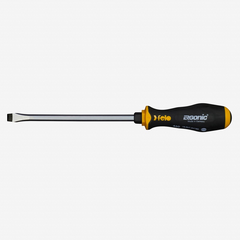 Felo Ergonic with Striking Cap Slotted Screwdriver, 10 x 180 mm