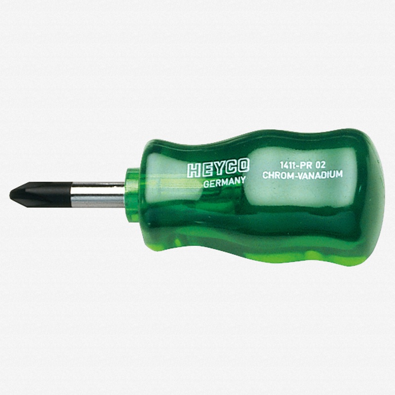 Heyco Phillips Stubby Screwdriver with Acetate Handle, #2