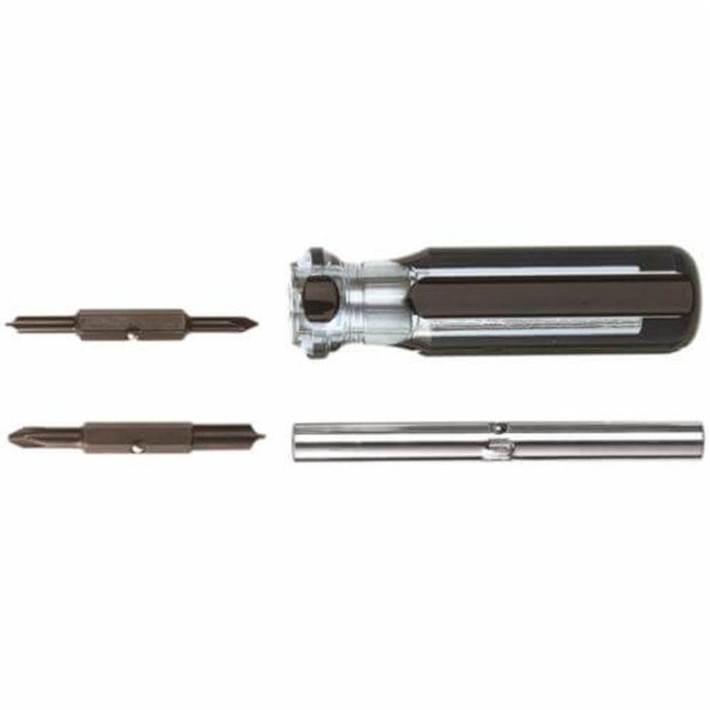 Klein 32460 4-in-1 Quick-Change Multi-Bit Screwdriver Set, 4 pc, Steel, Polished Chrome