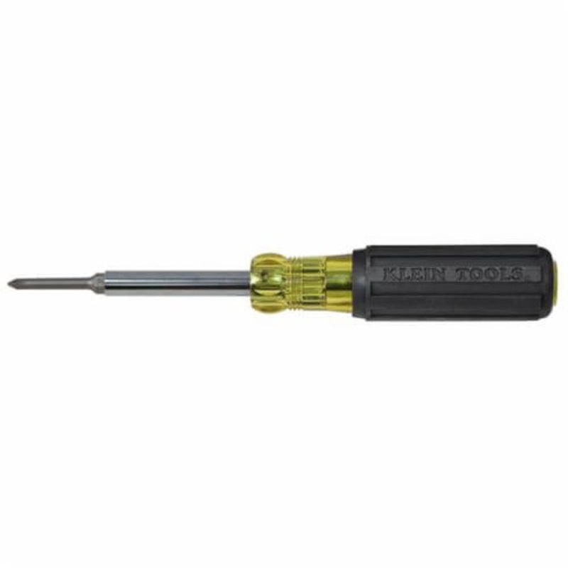 Klein 32559 Extended Reach Screwdriver, #1, #2, 1/4 in, 3/16 in, 5/16 in Nut Driver/Phillips/Slotted Point, 9-7/64 in OAL