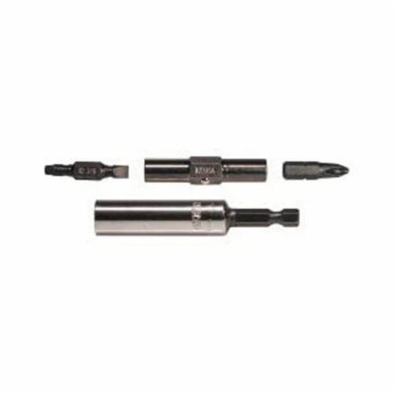 Klein 32605 Magnetic Screwdriver Bit, #2, 1/4 in, 3/8 in Phillips Point, 4-1/4 in OAL, Steel
