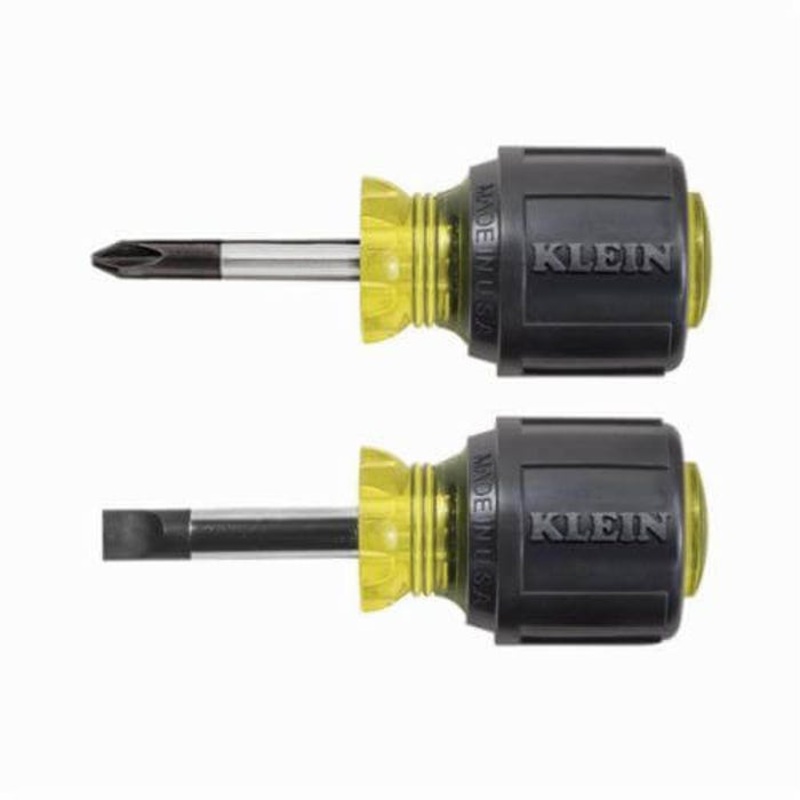 Klein 85071 Screwdriver Set, 2 pc, Steel/Acetate with Vinyl Grip Handle, Polished Chrome