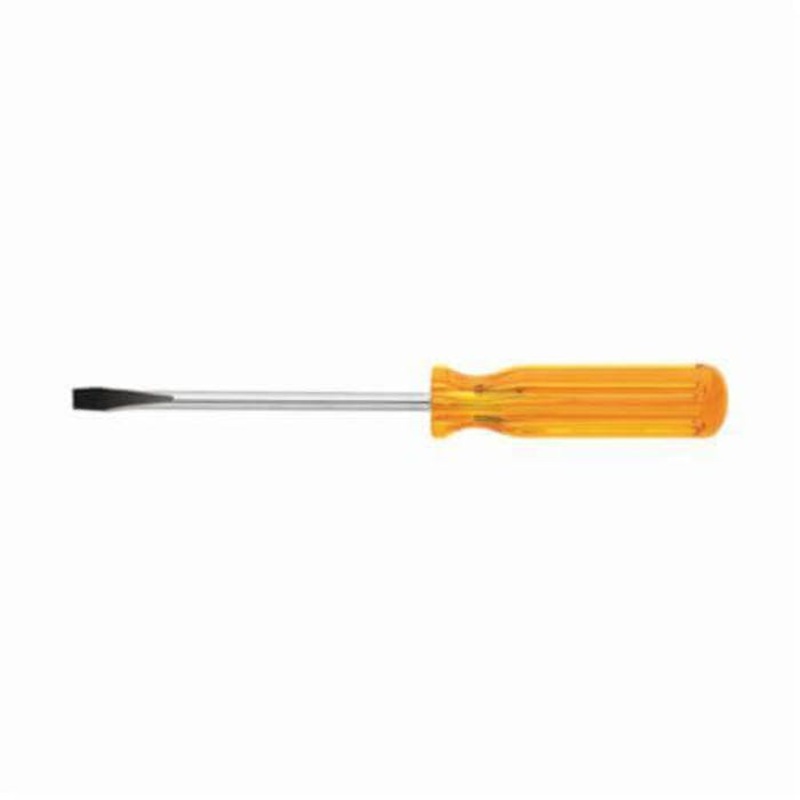 Klein BD144 Screwdriver, 1/4 in Keystone Point, Steel Shank, 8-1/2 in OAL, Plastic Handle, Nickel Polished Chrome