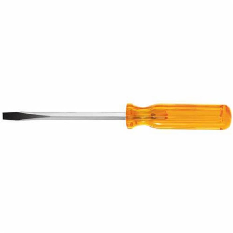 Klein BD284 Screwdriver, 1/4 in Keystone Point, Steel Shank, 8-1/2 in OAL, Plastic Handle, Polished Chrome/Black Tipped/Nickel Plated