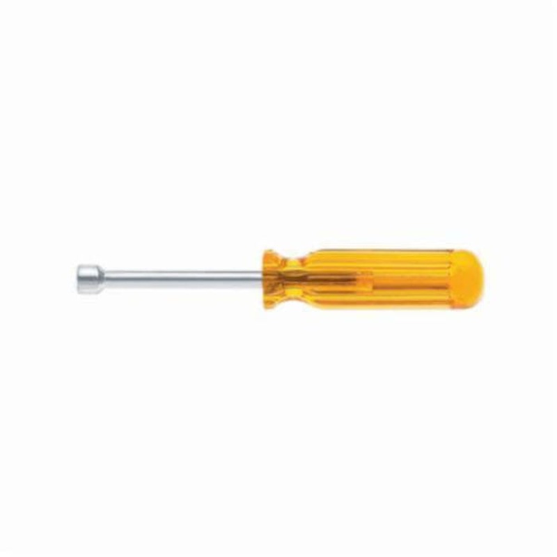 Klein S10 Nut Driver, 5/16 in, Hollow Shank, Amber Smooth Grip Handle, ANSI/ASME Specified, Polished Chrome