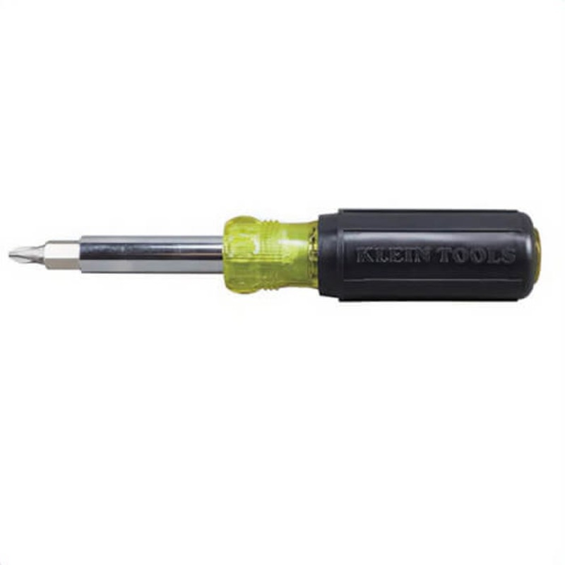 Klein Slide Drive 32596 8-in-1 Standard Screwdriver/Nut Driver, 1/4 and 5/16 in Magnetic/1/4 and 1/8 in Slotted Range, Cushion Grip Handle