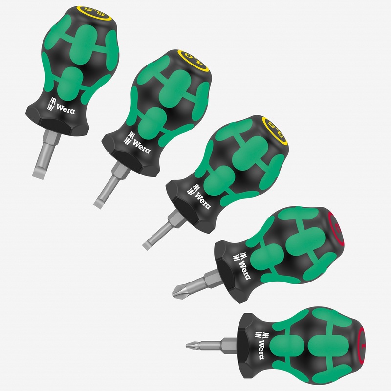 Wera 008871 Pozidriv and Slotted Stubby Set 2, 5 Pieces