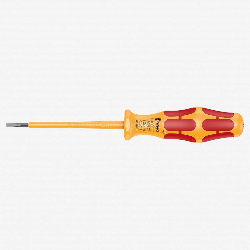 Wera 051580 Kraftform VDE Slotted Screwdriver, 2.5 x 80mm