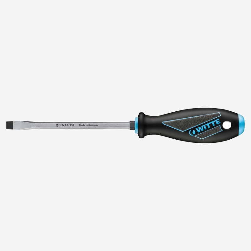 Witte Maxx Plus Keystone Slotted Screwdriver with Hex Bolster, 8.0 x 175 mm