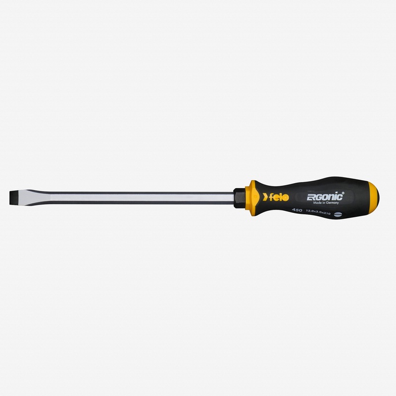 Felo Ergonic with Striking Cap Slotted Screwdriver, 12 x 210mm