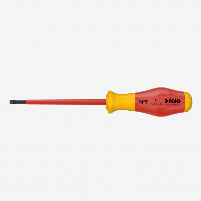 Felo No. 9 VDE Slotted 4.0 x 100mm Screwdriver