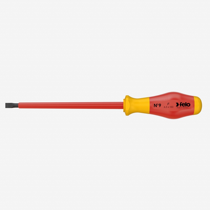 Felo No. 9 VDE Slotted 6.5 x 150mm Screwdriver