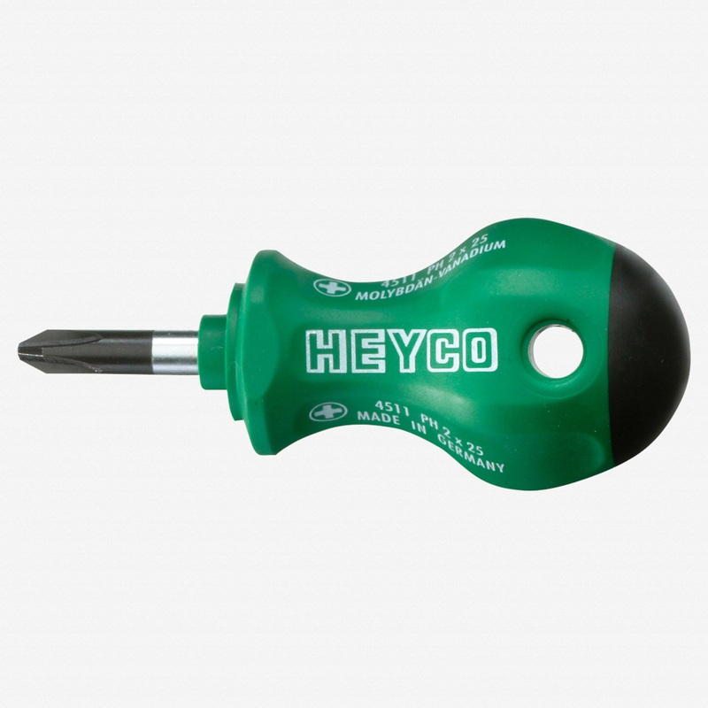 Heyco Phillips Stubby Screwdriver with 2K Handle, #1
