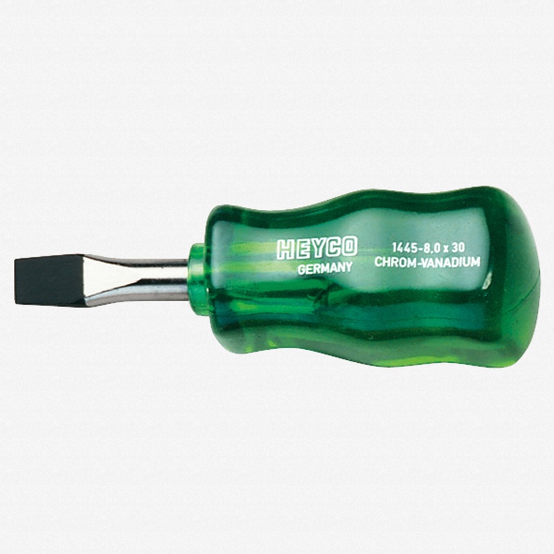 Heyco Slotted Stubby Screwdriver with Acetate Handle, 4.0mm