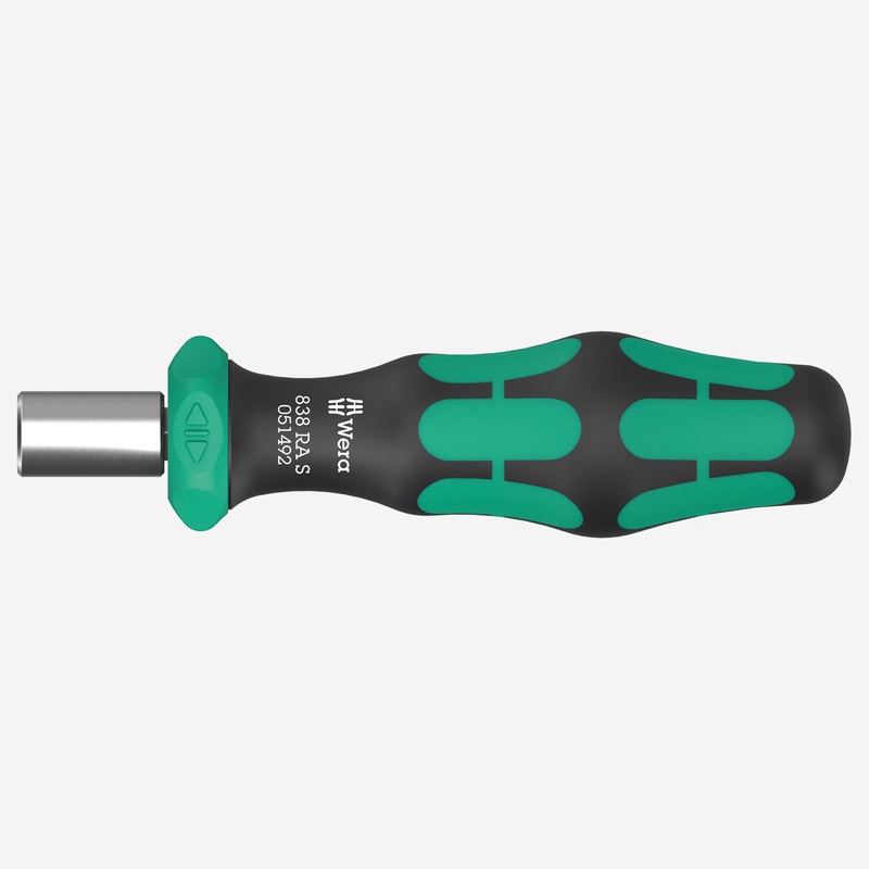 Wera 051492 838 RA S Bitholding Screwdriver, Ratchet Functionality, 1/4" Internal Hex Drive