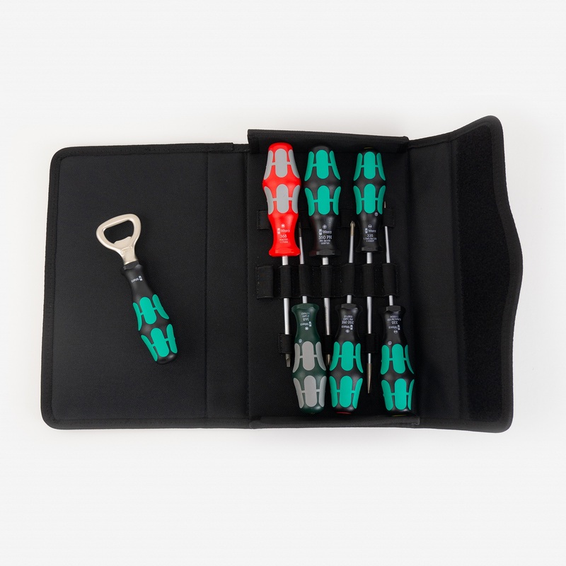 Wera 105626 Kraftform Plus 300/7 Screwdriver Set 4, PH/SL/SQ, 7 Pieces