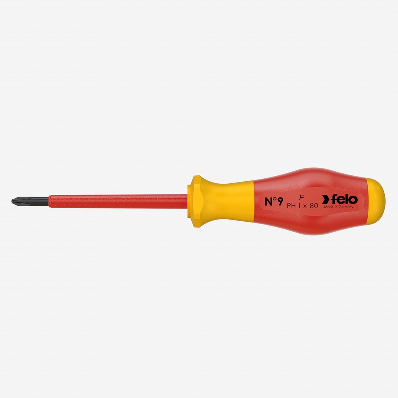 Felo No. 9 VDE Phillips #1 x 80mm Screwdriver