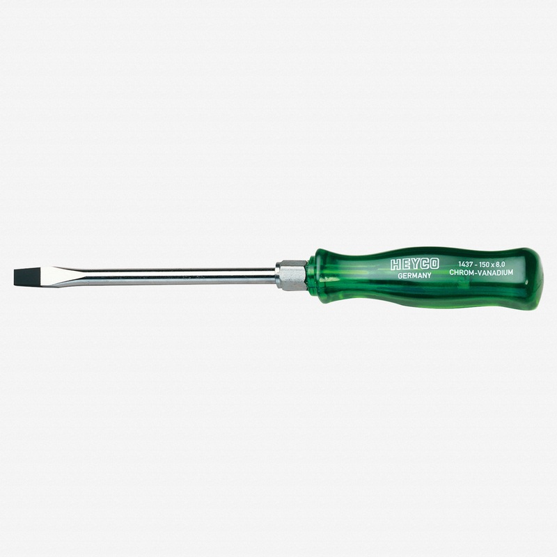 Heyco Slotted Engineers' Screwdriver with Acetate Handle, 14mm with Hex Bolster