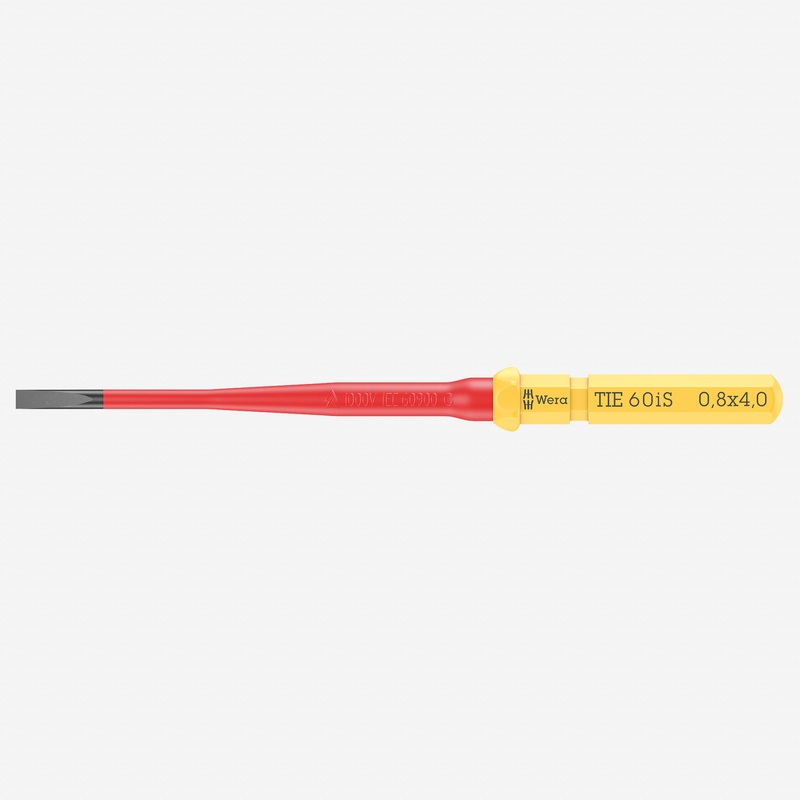 Wera 006507 KK VDE 60 iS Insulated Blade for Slotted Screws, 0.8 x 4.0 x 157 mm
