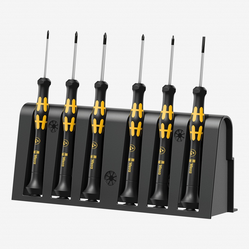 Wera 030180 ESD Safe Slotted/Phillips/M/Torx Micro Screwdriver Set + Rack