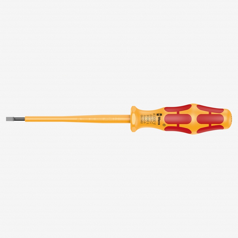 Wera 051582 Kraftform VDE Slotted Screwdriver, 3.5 x 100mm