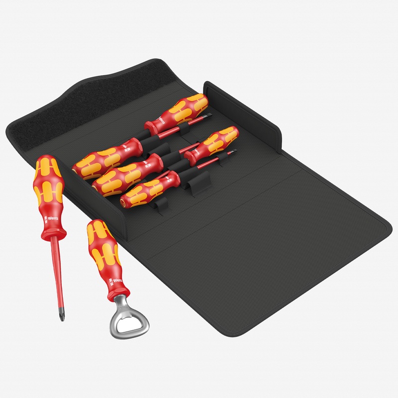 Wera 136022 Kraftform 100 iS/7 VDE Slim Screwdriver Set 2, PH/SL, 7 Pieces