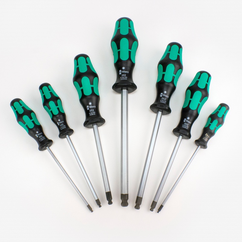 Wera Kraftform Plus Metric Ball End Hex Screwdriver Set, 7 Pieces