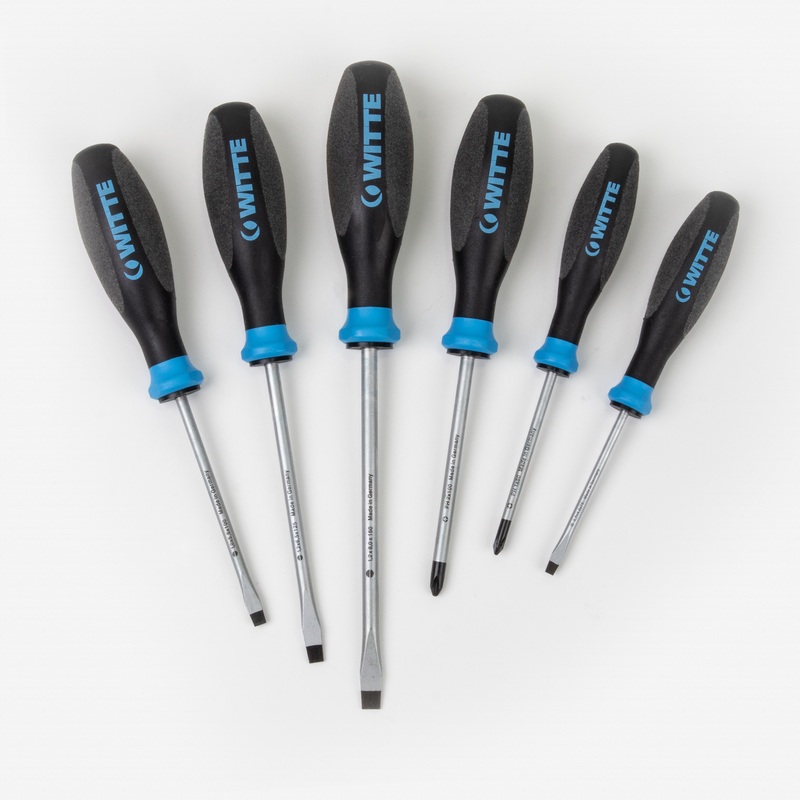 Witte Pro Plus Slotted and Phillips Screwdriver Set, 6 Pieces