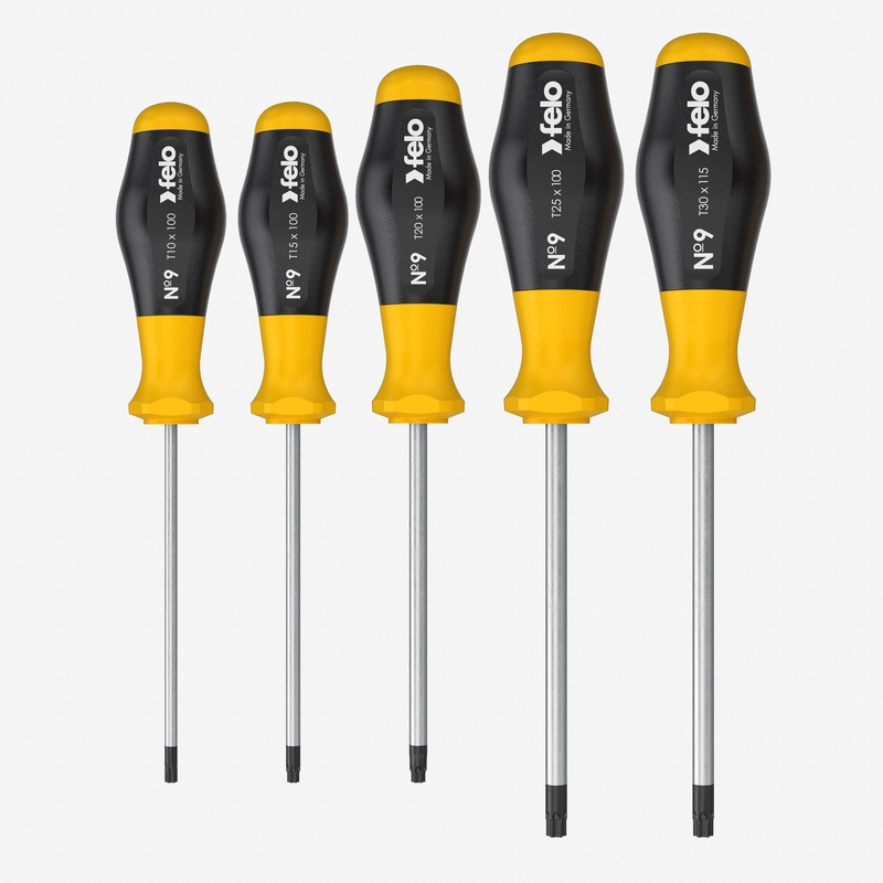 Felo No. 9 Torx Screwdriver Set, 5 Pieces