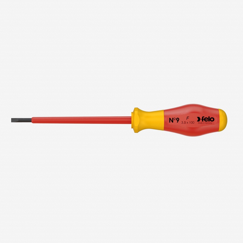 Felo No. 9 VDE Slotted 3.5 x 100mm Screwdriver