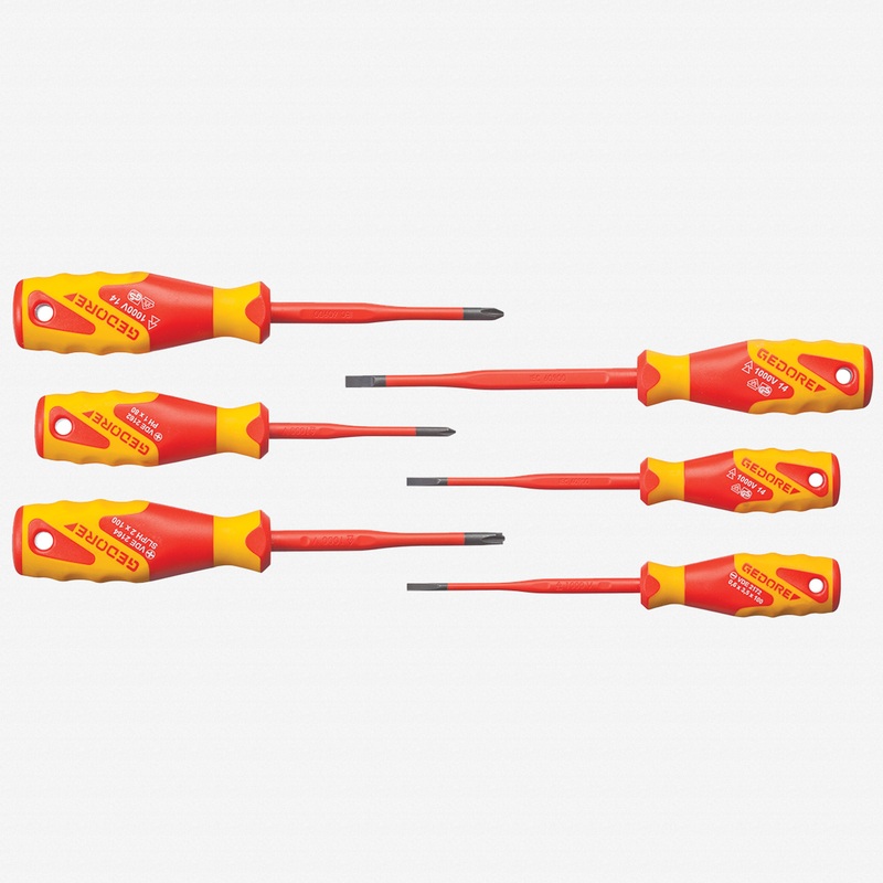 Gedore VDE 2162-2172 PM-06 SLIM DRIVE 6 Pc Insulated Screwdriver Set