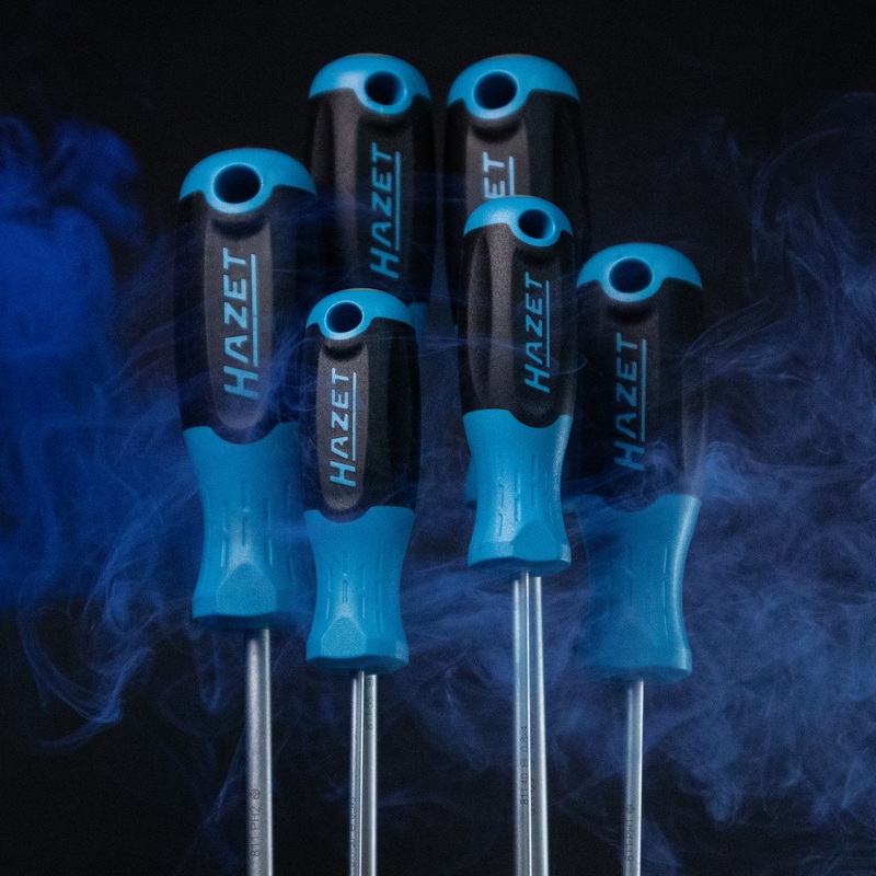 Hazet 811/6 Slotted and Phillips Screwdriver Set with 3K Handles, 6 Pieces