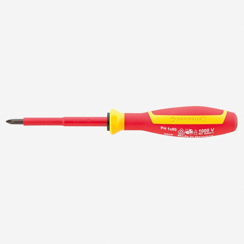 Stahlwille 4665 Insulated Phillips Screwdriver VDE DRALL+, #0 x 60mm