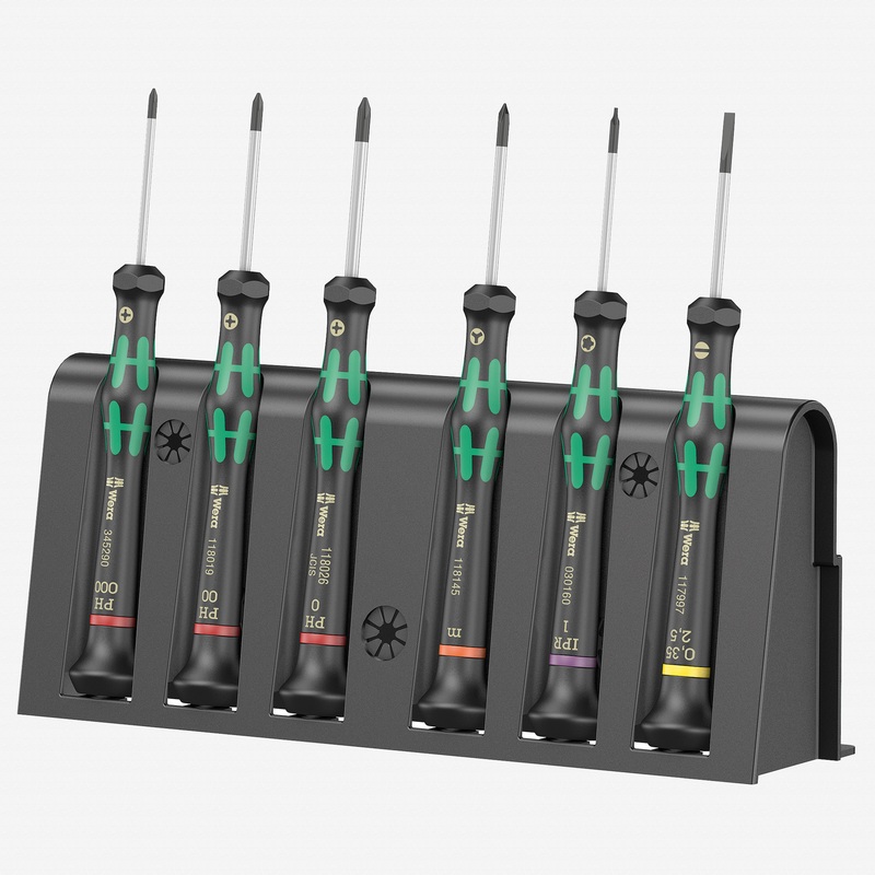 Wera 030181 Slotted/Phillips/M/Torx Micro Screwdriver Set + Rack