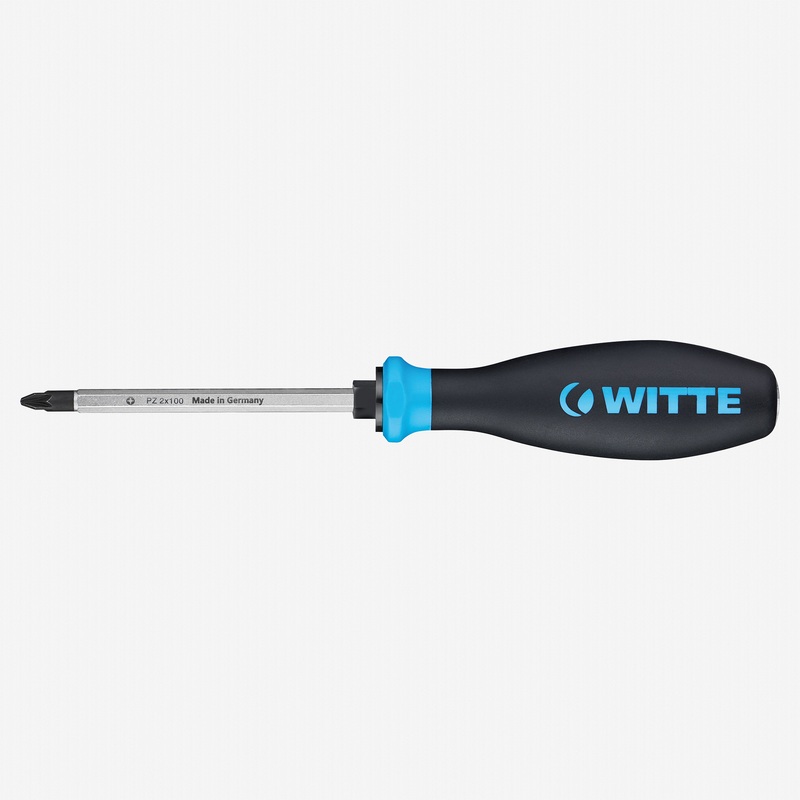 Witte Pro Impact Pozidriv Screwdriver with Hex Blade, #2 x 100mm
