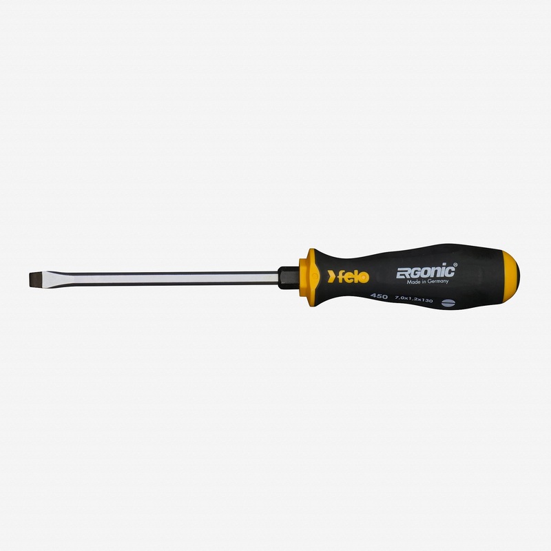 Felo Ergonic with Striking Cap Slotted Screwdriver, 7.0 x 130mm