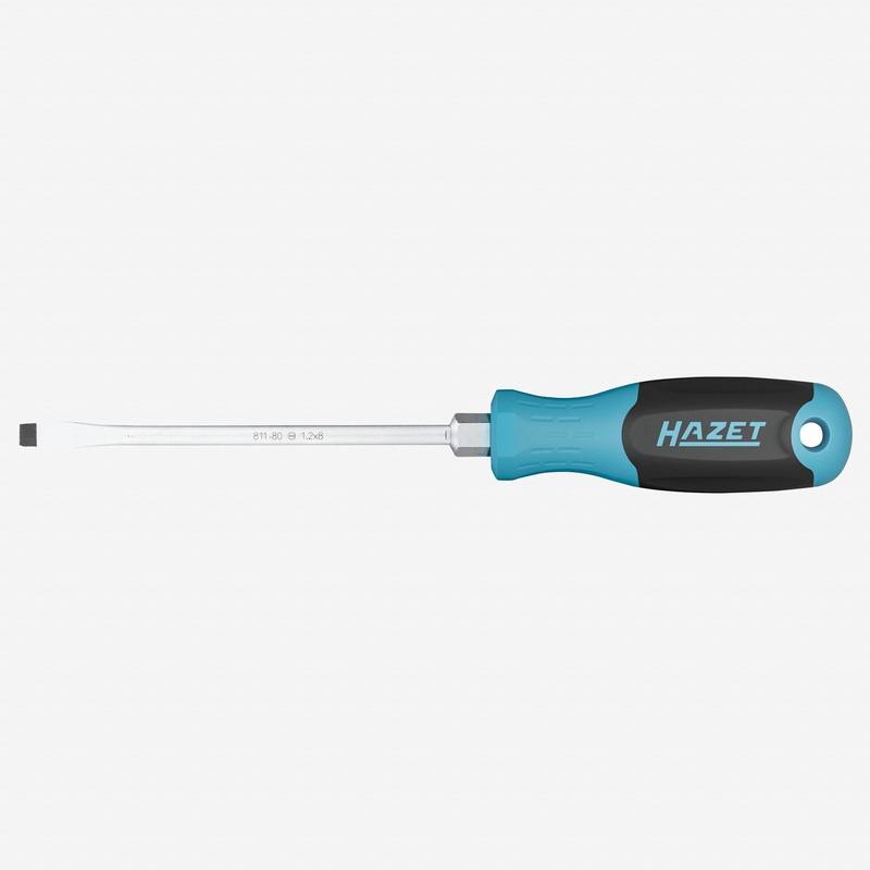Hazet 811-80 Slotted Screwdriver with 3K Handle, 8.0 x 150 mm