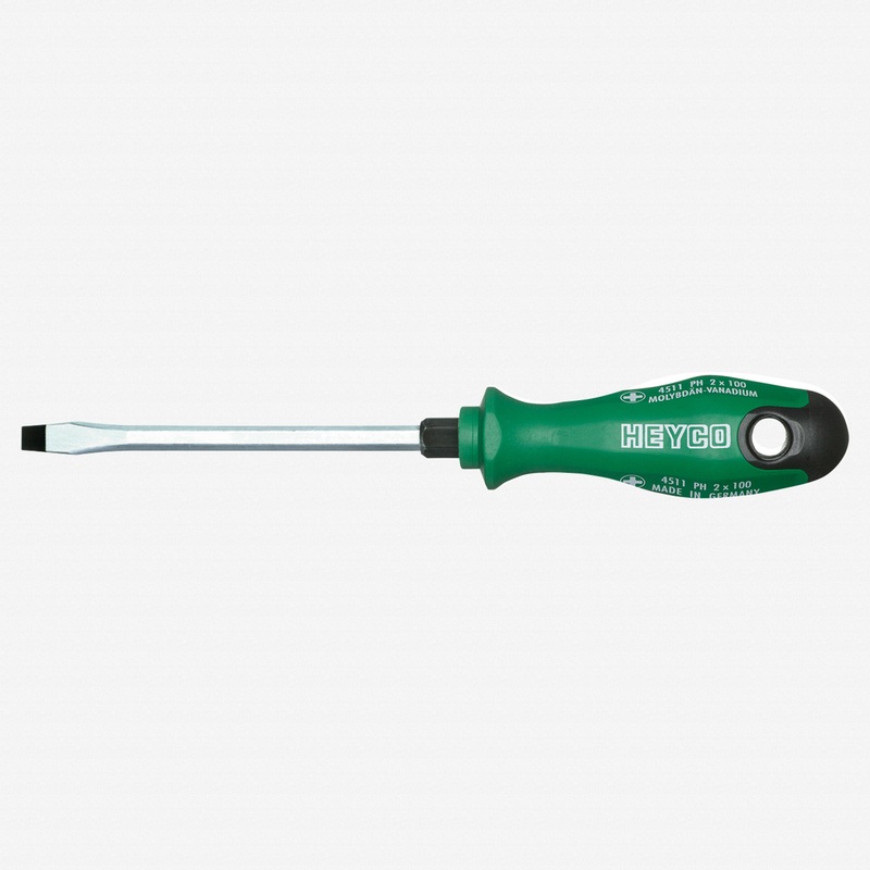 Heyco Slotted Engineers' Screwdriver with 2K Handle, 5.5mm with Hexagon Blade and Bolster